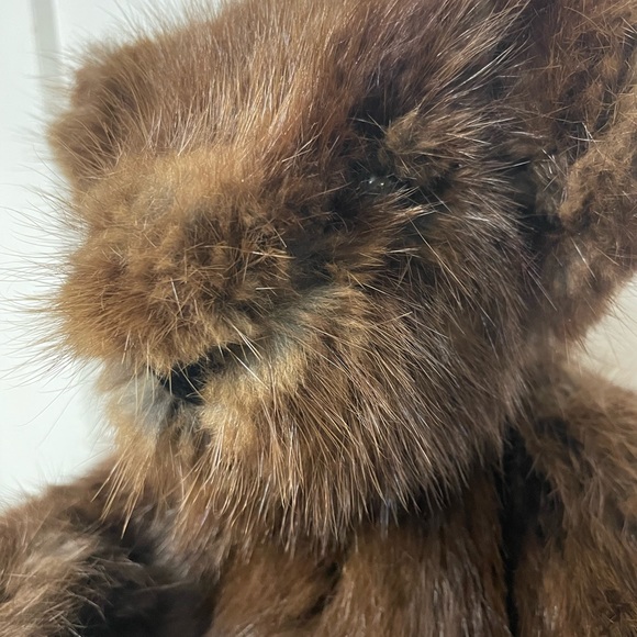 Vintage Mink Fur Teddy Jointed Bear Brown 16” EXCELLENT CONDITION handmade SOFT - Picture 16 of 16